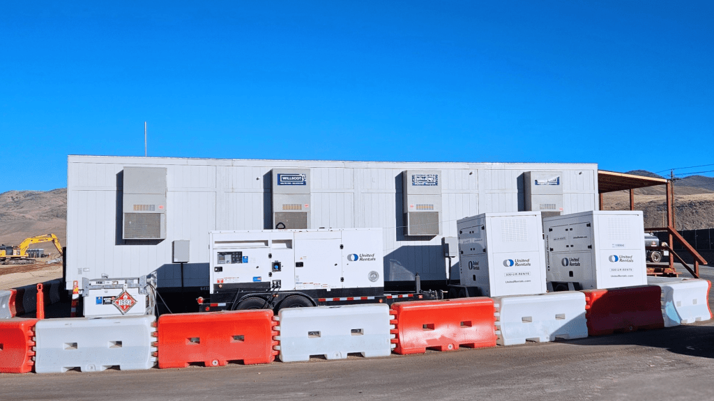 Mobile BESS at data center construction site.