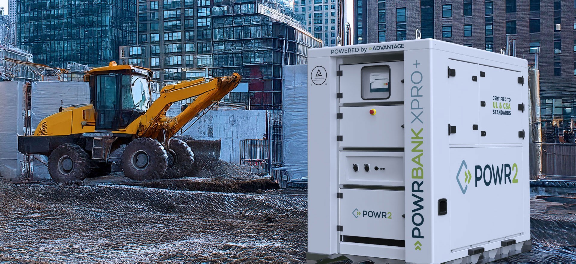 Certified to UL & CSA Standards POWRBANK XPRO+ BESS powering inner city construction site