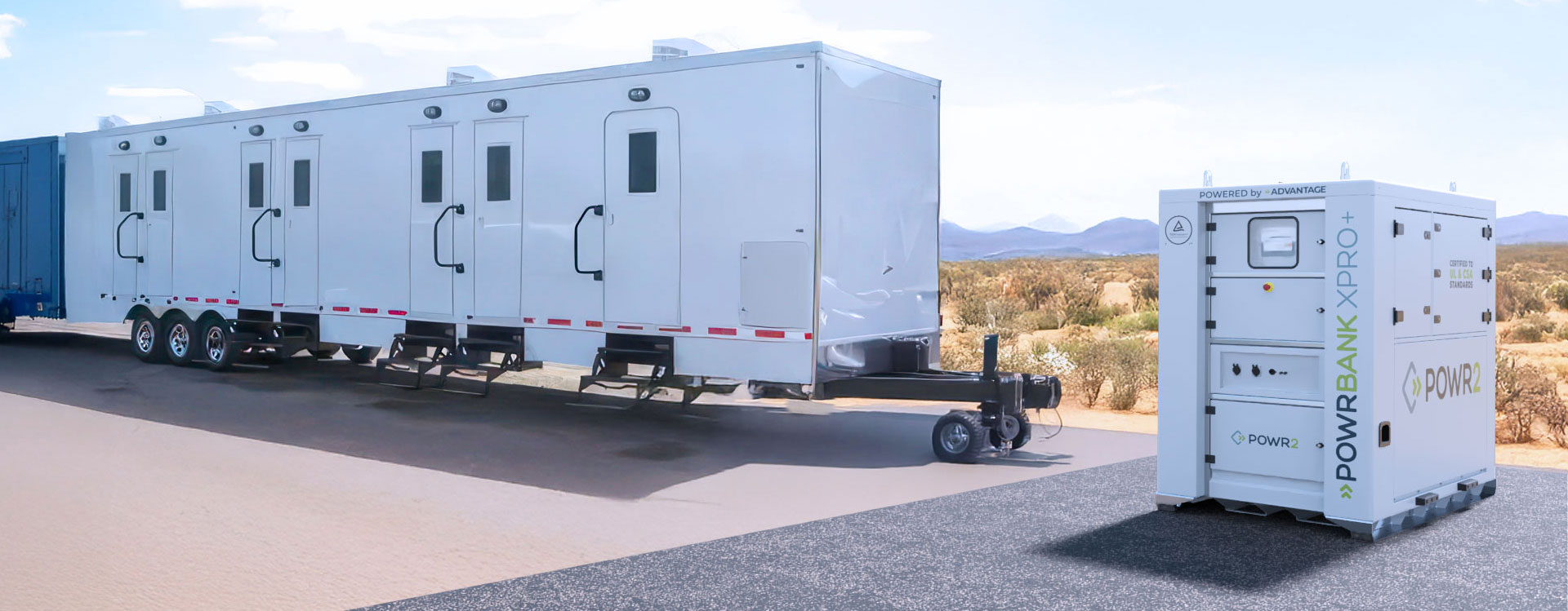 Certified to UL & CSA Standards POWRBANK XPRO+ BESS powering film production trailer