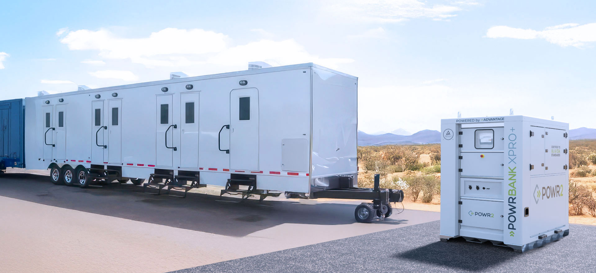 Certified to UL & CSA Standards POWRBANK XPRO+ BESS powering film production trailers