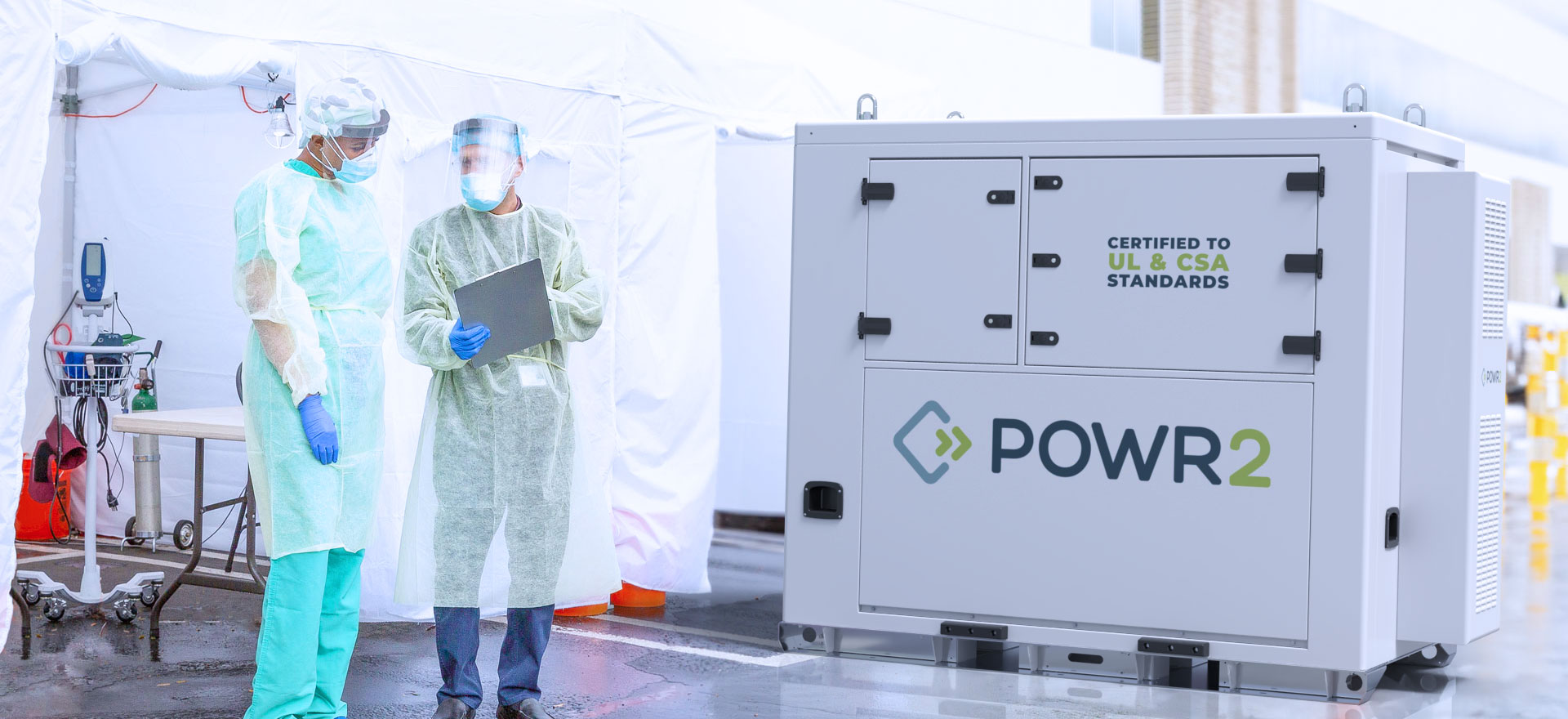 Certified to UL & CSA Standards POWRBANK XPRO+ BESS powering medical tents in disaster medical operations