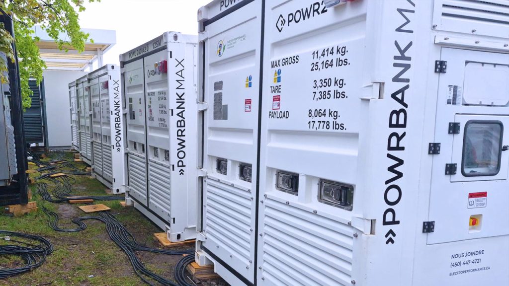 Five POWRBANK MAX battery energy storage units at the F1 Canadian Grand Prix.